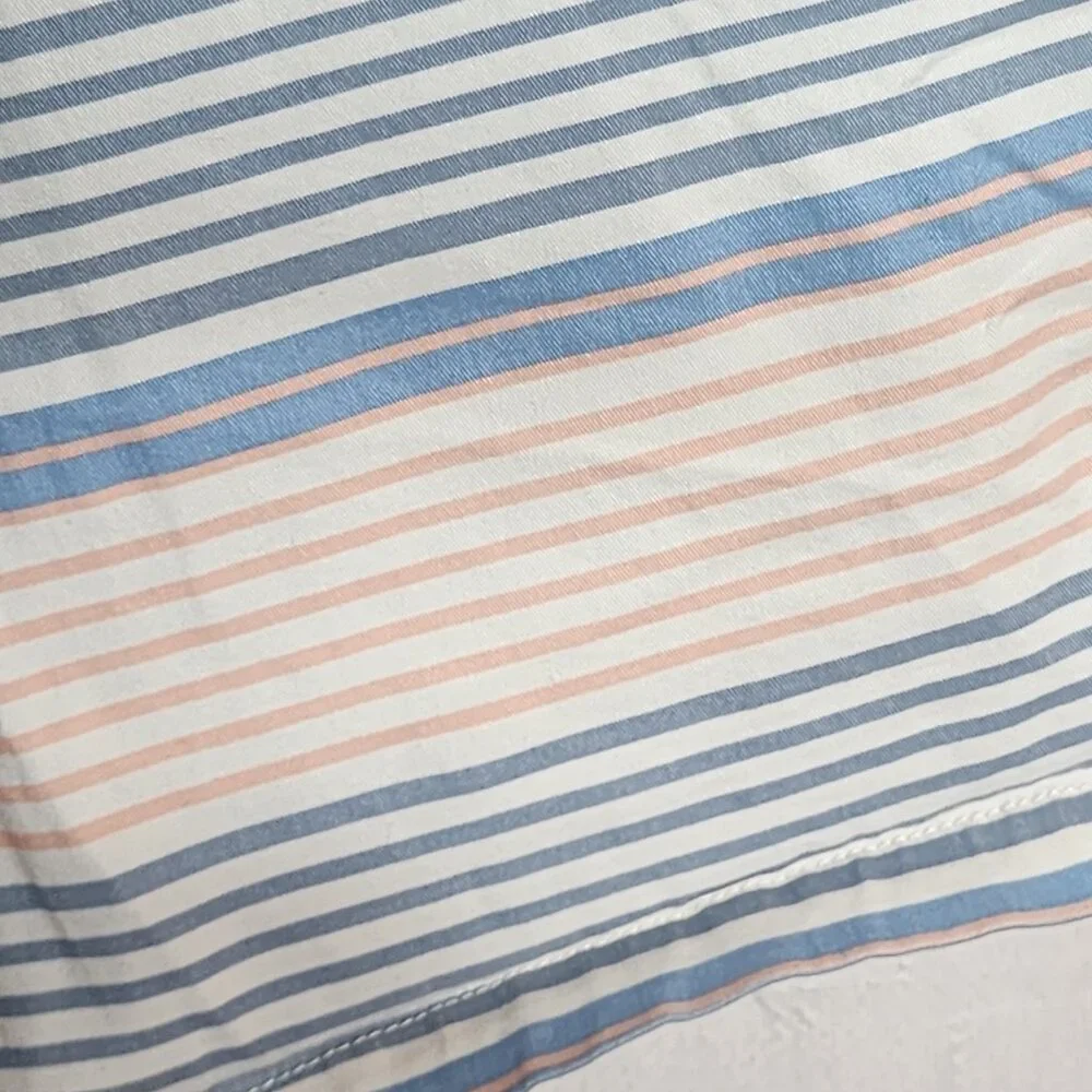 George Peach Blue Striped Casual Cotton Lyocell Span Tie Waist Short Sz XL 40-42